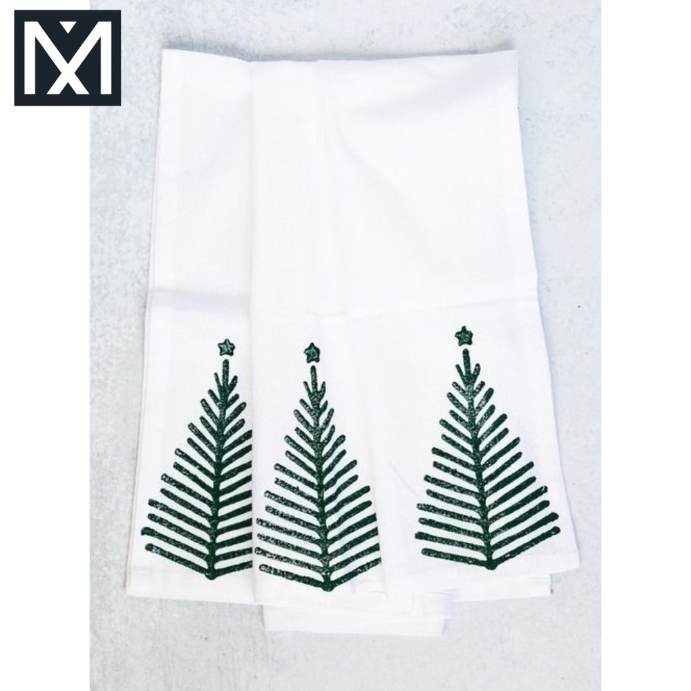 Mended Tea Towel - Christmas Tree, Evergreen